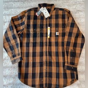 Carhartt Men's Large Flame Resistant Twill Plaid Shirt